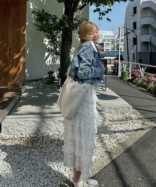 RiLi（リリ）の「肩リボンティアードキャミワンピ【RL】（ワンピース・レディース・ホワイト/ブラック/アイボリー・FREE）」の16枚目の写真