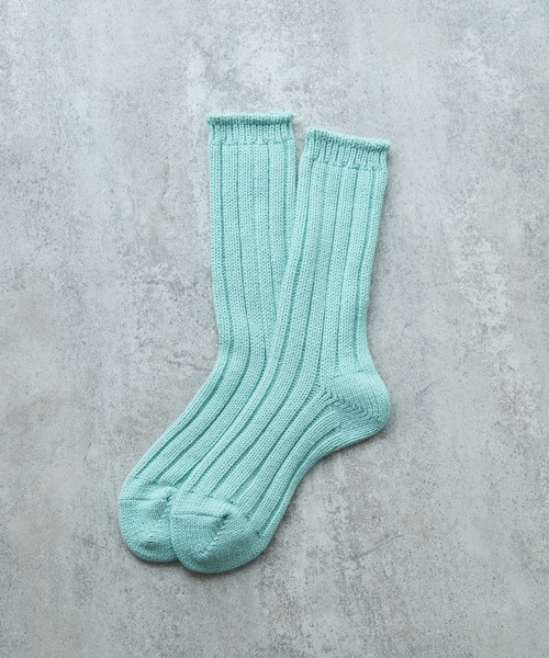 bulle de savon（ビュルデサボン）の「バルキーウール rib socks（ソックス/靴下・レディース・ミント/ホワイト/レッド・FREE）」の7枚目の写真