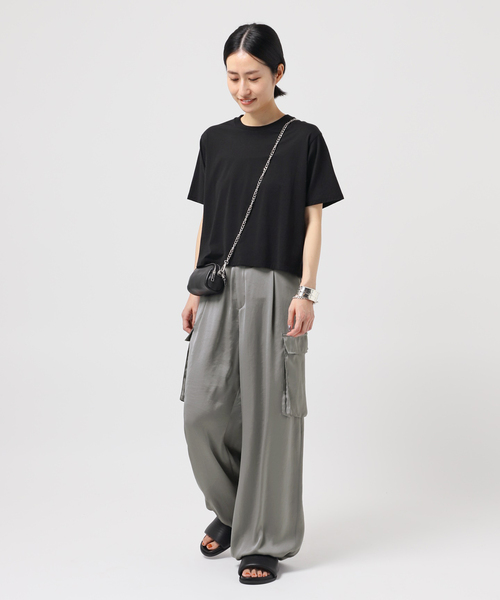 AP STUDIO(エーピーストゥディオ)の「ベーシッククロップドTシャツ(Tシャツ/カットソー・レディース・ブラック/ホワイト/ブラウン・FREE)」の9枚目の写真