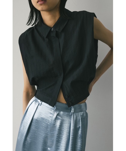 STYLEMIXER（スタイルミキサー）の「ストライプコンパクトシャツ（シャツ/ブラウス・レディース・ベージュ/ブラック/ホワイト・FREE）」の3枚目の写真