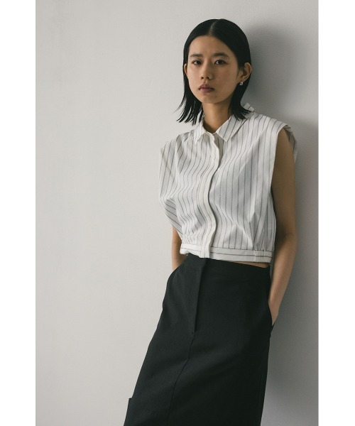 STYLEMIXER（スタイルミキサー）の「ストライプコンパクトシャツ（シャツ/ブラウス・レディース・ベージュ/ブラック/ホワイト・FREE）」の9枚目の写真