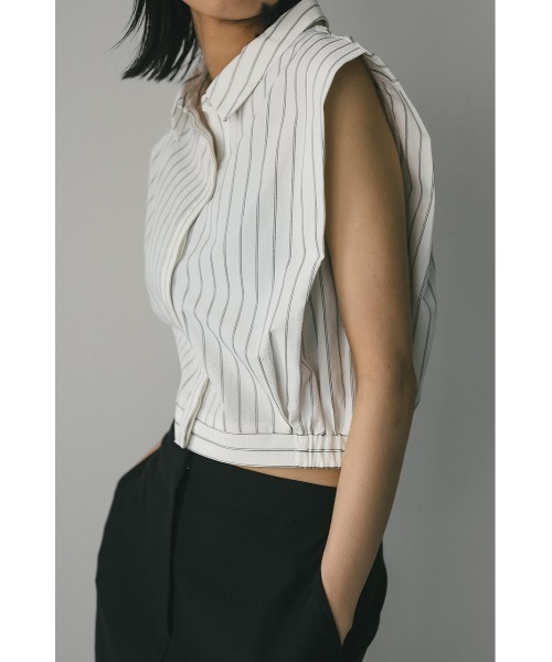 STYLEMIXER（スタイルミキサー）の「ストライプコンパクトシャツ（シャツ/ブラウス・レディース・ベージュ/ブラック/ホワイト・FREE）」の10枚目の写真