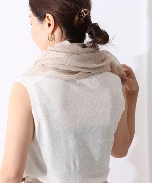 NOLLEY’S Sophi（ノーリーズソフィ）の「グレンチェックストール（ストール/ショール・レディース・ネイビー/ベージュ・FREE）」の12枚目の写真