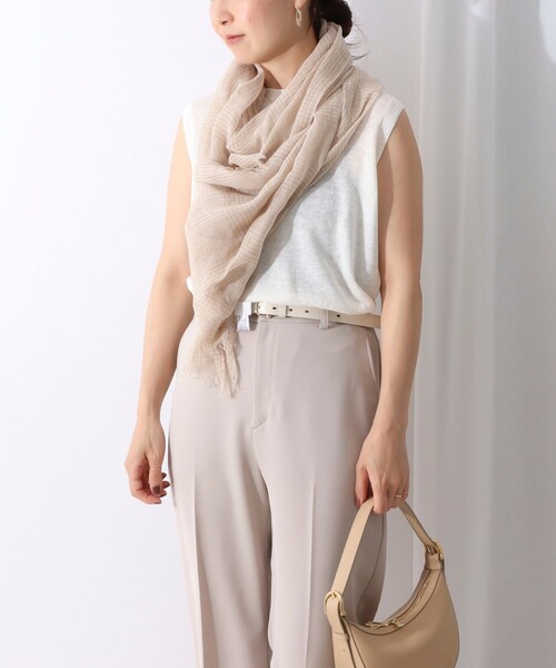 NOLLEY’S Sophi（ノーリーズソフィ）の「グレンチェックストール（ストール/ショール・レディース・ネイビー/ベージュ・FREE）」の15枚目の写真