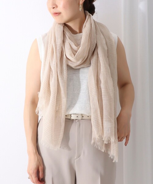 NOLLEY’S Sophi（ノーリーズソフィ）の「グレンチェックストール（ストール/ショール・レディース・ネイビー/ベージュ・FREE）」の17枚目の写真