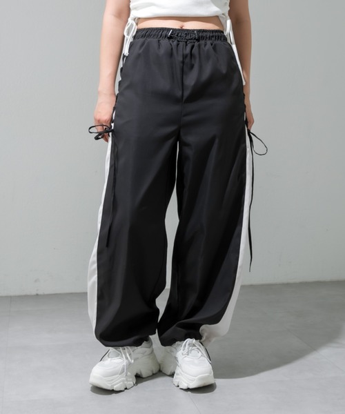 OLIVE des OLIVE（オリーブデオリーブ）の「【販売停止】バイカラーレースアップパンツ（その他パンツ・レディース・ピンク/グレー/ブラック・FREE）」の5枚目の写真