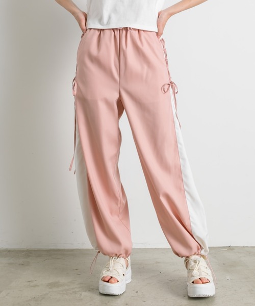 OLIVE des OLIVE（オリーブデオリーブ）の「【販売停止】バイカラーレースアップパンツ（その他パンツ・レディース・ピンク/グレー/ブラック・FREE）」の11枚目の写真