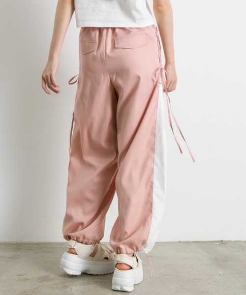 OLIVE des OLIVE（オリーブデオリーブ）の「【販売停止】バイカラーレースアップパンツ（その他パンツ・レディース・ピンク/グレー/ブラック・FREE）」の14枚目の写真