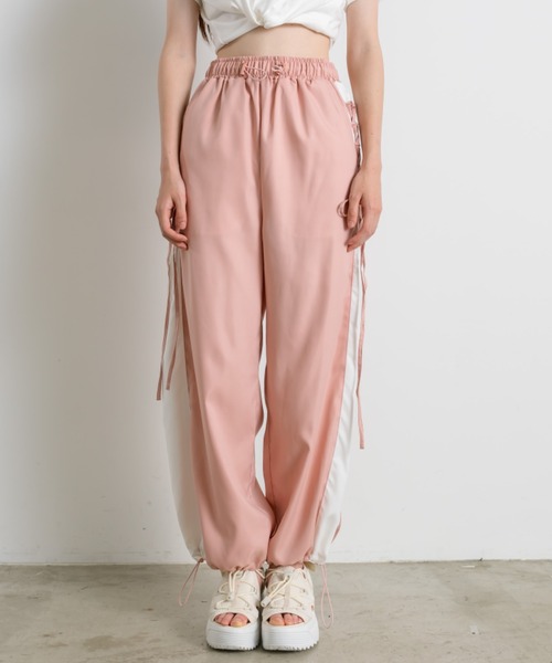 OLIVE des OLIVE（オリーブデオリーブ）の「【販売停止】バイカラーレースアップパンツ（その他パンツ・レディース・ピンク/グレー/ブラック・FREE）」の18枚目の写真