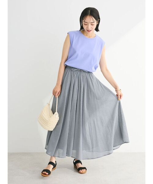 Green　Parks（グリーンパークス）の「汗染み防止ノースリーブプルオーバー（Tシャツ/カットソー・レディース・グレー系その他/サックスブルー/オフホワイト/ダークグレー・FREE）」の22枚目の写真