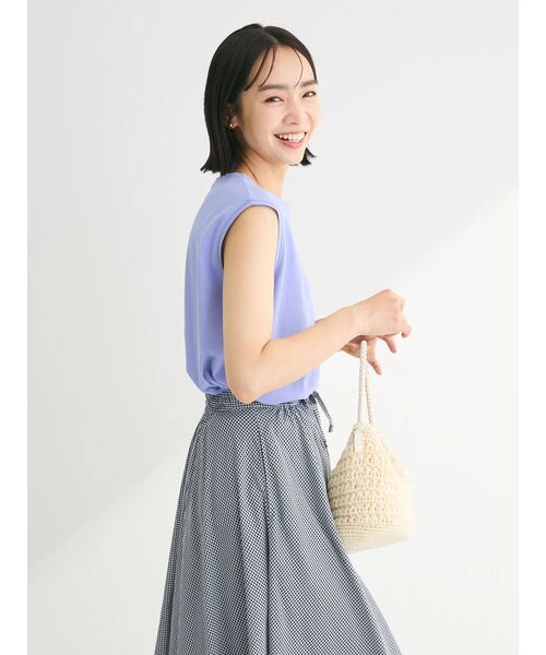 Green　Parks（グリーンパークス）の「汗染み防止ノースリーブプルオーバー（Tシャツ/カットソー・レディース・グレー系その他/サックスブルー/オフホワイト/ダークグレー・FREE）」の19枚目の写真