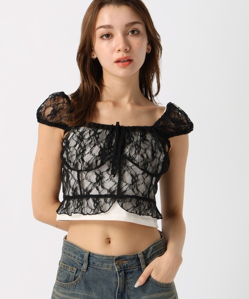 FOREVER 21（フォーエバー トゥエンティーワン）の「【2024SS】アソートレースコンパクトブラウス（シャツ/ブラウス・レディース・オフホワイト/ホワイト系その他/レッド/ブラック/ブラック系その他・FREE）」の5枚目の写真