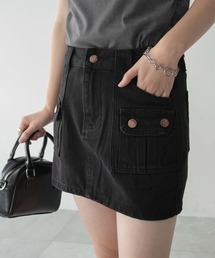 DISPARK/カーゴミニデニムスカート