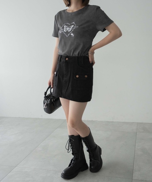 dispark（ディスパーク）の「DISPARK/カーゴミニデニムスカート（デニムスカート・レディース・ブラック系1/ブルー系1・FREE）」の7枚目の写真