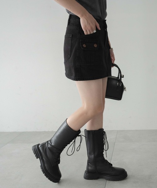 dispark（ディスパーク）の「DISPARK/カーゴミニデニムスカート（デニムスカート・レディース・ブラック系1/ブルー系1・FREE）」の10枚目の写真