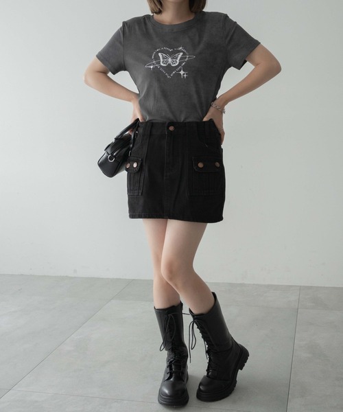 dispark（ディスパーク）の「DISPARK/カーゴミニデニムスカート（デニムスカート・レディース・ブラック系1/ブルー系1・FREE）」の11枚目の写真