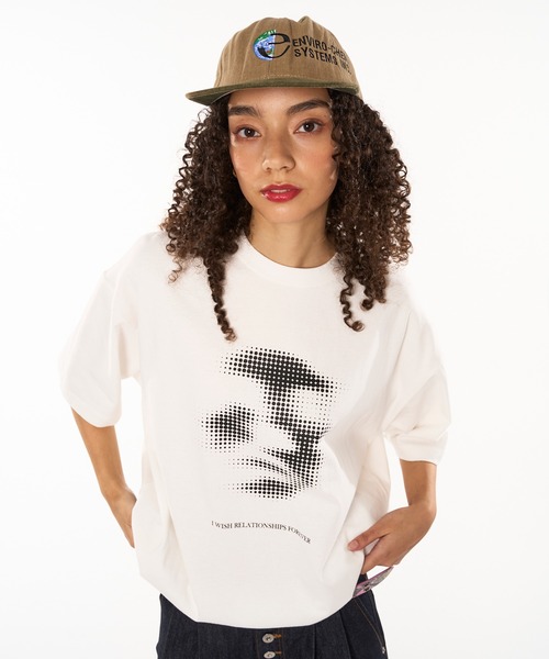 WISH FOR EVER（ウィッシュフォーエバー）の「DRAWCODE GRAPHIC FACE T/ドローコードグラフィックフェイスT（Tシャツ/カットソー・メンズ・ネイビー/ホワイト/ブラック/ピンク/レッド・LARGE/MEDIUM）」の10枚目の写真