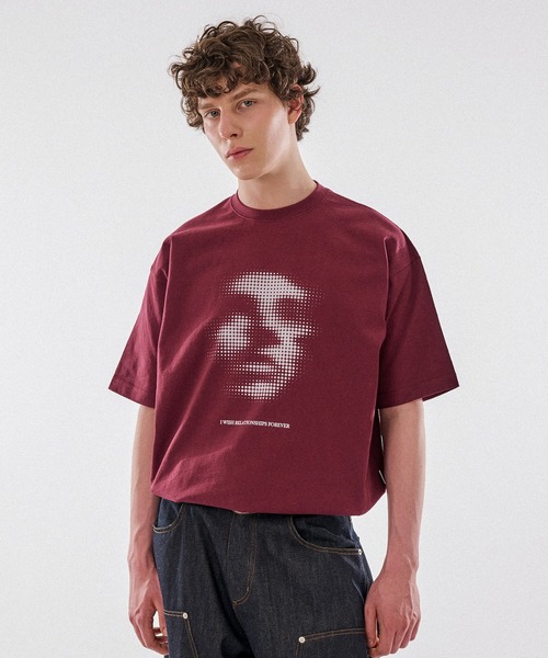 WISH FOR EVER(ウィッシュフォーエバー)の「DRAWCODE GRAPHIC FACE T/ドローコードグラフィックフェイスT(Tシャツ/カットソー・メンズ・ネイビー/ホワイト/ブラック/ピンク/レッド・LARGE/MEDIUM)」の9枚目の写真