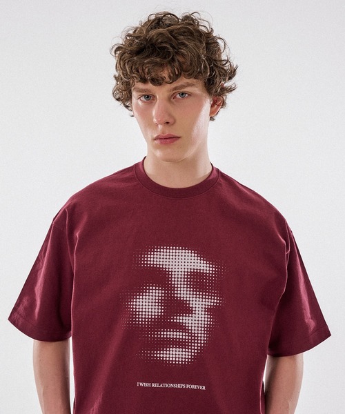 WISH FOR EVER(ウィッシュフォーエバー)の「DRAWCODE GRAPHIC FACE T/ドローコードグラフィックフェイスT(Tシャツ/カットソー・メンズ・ネイビー/ホワイト/ブラック/ピンク/レッド・LARGE/MEDIUM)」の8枚目の写真