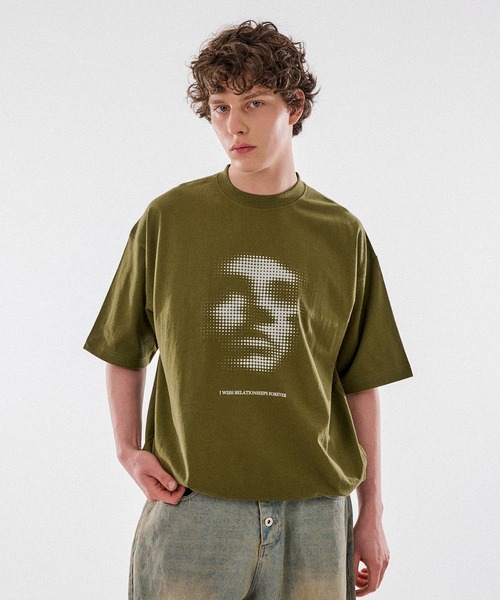 WISH FOR EVER(ウィッシュフォーエバー)の「DRAWCODE GRAPHIC FACE T/ドローコードグラフィックフェイスT(Tシャツ/カットソー・メンズ・ネイビー/ホワイト/ブラック/ピンク/レッド・LARGE/MEDIUM)」の11枚目の写真