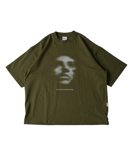 WISH FOR EVER（ウィッシュフォーエバー）の「DRAWCODE GRAPHIC FACE T/ドローコードグラフィックフェイスT（Tシャツ/カットソー・メンズ・ネイビー/ホワイト/ブラック/ピンク/レッド/バーガンディー/ダークオリーブ・LARGE/MEDIUM/SMALL）」の20枚目の写真