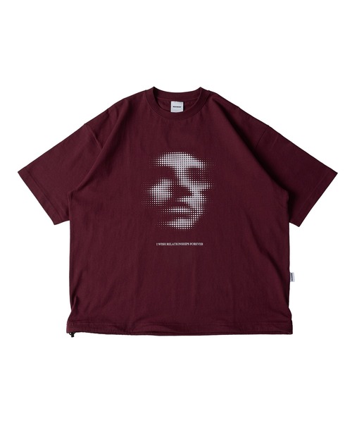 WISH FOR EVER（ウィッシュフォーエバー）の「DRAWCODE GRAPHIC FACE T/ドローコードグラフィックフェイスT（Tシャツ/カットソー・メンズ・ネイビー/ホワイト/ブラック/ピンク/レッド/バーガンディー/ダークオリーブ・LARGE/MEDIUM/SMALL）」の19枚目の写真