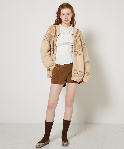 RUBY AND YOU(ルビーアンドユー)の「ノルディックニットジップブルソン(ブルゾン・レディース・ミント/ベージュ・FREE)」の5枚目の写真