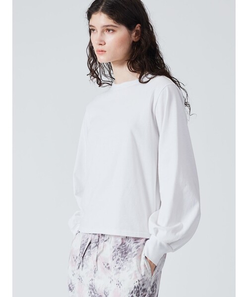 mizuiroind(ミズイロインド)の「mizuiro ind パフスリーブロングT(Tシャツ/カットソー・レディース・キナリ/ネイビー/ホワイト/ブラック/グレー/チャコールグレー・FREE)」の7枚目の写真