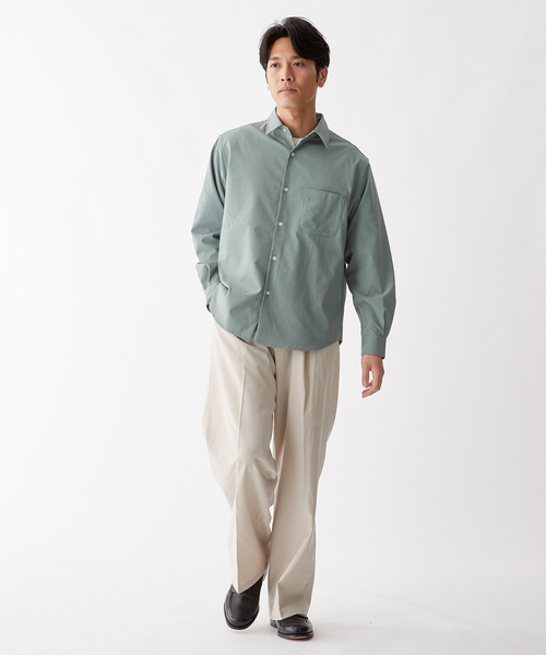 B.C STOCK(ベーセーストック)の「Reflax(R) L/S REGULAR シャツ(シャツ/ブラウス・メンズ・チャコールグレー/グレー/ブラウン/グリーン・MEDIUM/LARGE)」の5枚目の写真