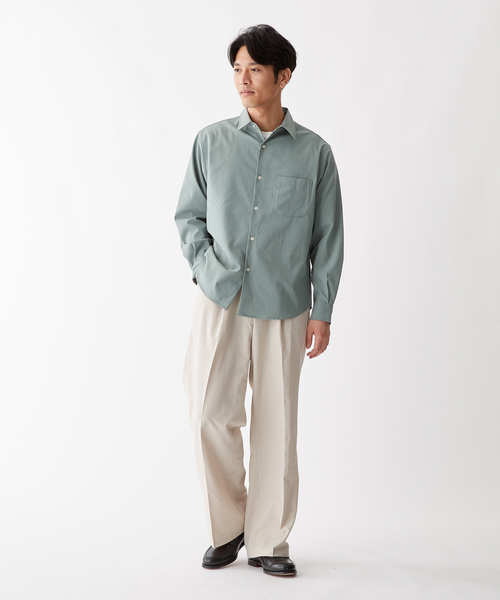 B.C STOCK(ベーセーストック)の「Reflax(R) L/S REGULAR シャツ(シャツ/ブラウス・メンズ・チャコールグレー/グレー/ブラウン/グリーン・MEDIUM/LARGE)」の6枚目の写真
