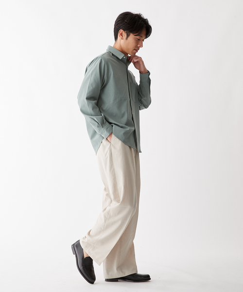 B.C STOCK(ベーセーストック)の「Reflax(R) L/S REGULAR シャツ(シャツ/ブラウス・メンズ・チャコールグレー/グレー/ブラウン/グリーン・MEDIUM/LARGE)」の9枚目の写真