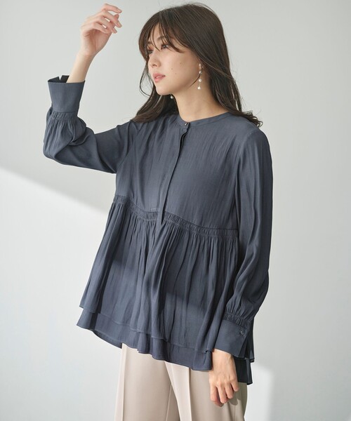 ANY SIS(エニィスィス)の「【洗える】かさねシャーリング ブラウス(シャツ/ブラウス・レディース・ピンク系/ダルブルー系/アイボリー系・2)」の16枚目の写真