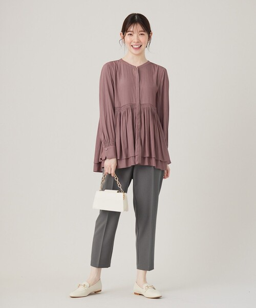 ANY SIS(エニィスィス)の「【洗える】かさねシャーリング ブラウス(シャツ/ブラウス・レディース・ピンク系/ダルブルー系/アイボリー系・2)」の19枚目の写真