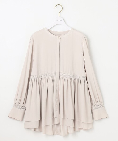 ANY SIS(エニィスィス)の「【洗える】かさねシャーリング ブラウス(シャツ/ブラウス・レディース・ピンク系/ダルブルー系/アイボリー系・2)」の6枚目の写真