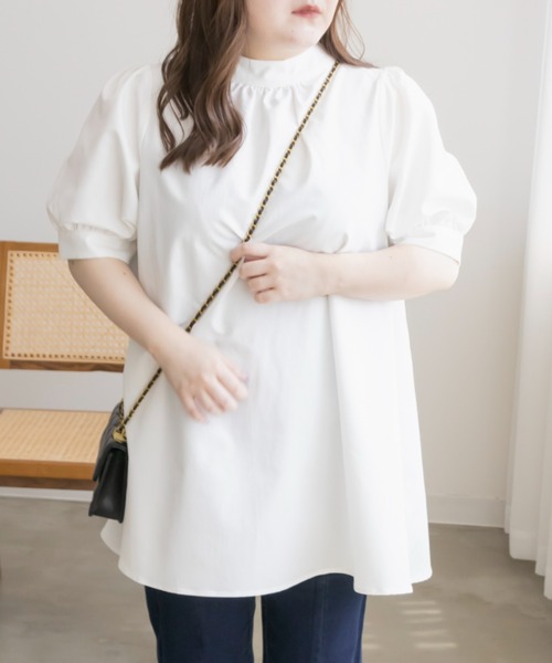 CLETTE(クレット)の「バックリボンチュニックブラウス(シャツ/ブラウス・レディース・ブラック/ブルー/オフホワイト・4L/3L/LL)」の2枚目の写真