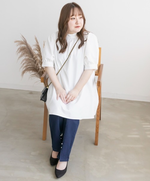 CLETTE(クレット)の「バックリボンチュニックブラウス(シャツ/ブラウス・レディース・ブラック/ブルー/オフホワイト・4L/3L/LL)」の4枚目の写真
