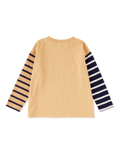 Noeil aime BeBe(ノイユエイムベベ)の「バスクボーダー配色Tシャツ(90~130cm)(Tシャツ/カットソー・キッズ・ネイビー系/ベージュ系・80cm/90cm/100cm/110cm/120cm/130cm)」の13枚目の写真