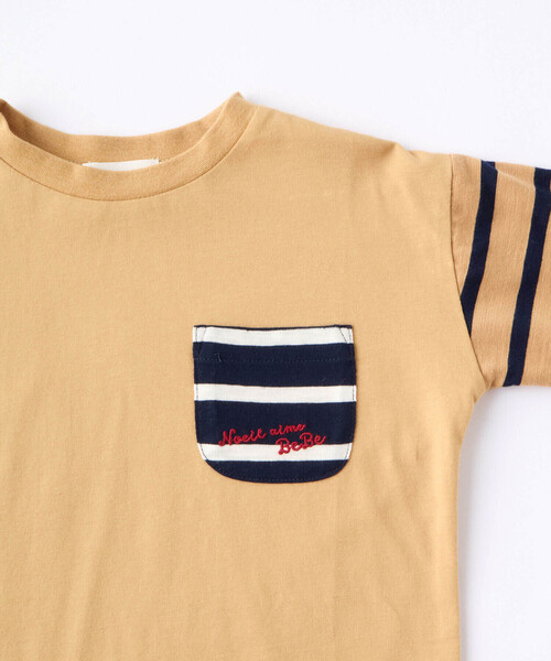 Noeil aime BeBe(ノイユエイムベベ)の「バスクボーダー配色Tシャツ(90~130cm)(Tシャツ/カットソー・キッズ・ネイビー系/ベージュ系・80cm/90cm/100cm/110cm/120cm/130cm)」の14枚目の写真