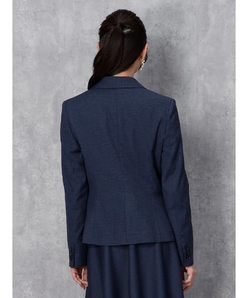 Perfect Suit FActory（パーフェクトスーツファクトリー）の「デレガントスーツ　ミニチェック　ジャケット　ネイビー/ブラウン【ストレッチ】【マシンウォッシャブル】【スリム】（スーツジャケット・レディース・ネイビー/ブラウン・13号/11号/9号/7号）」の13枚目の写真