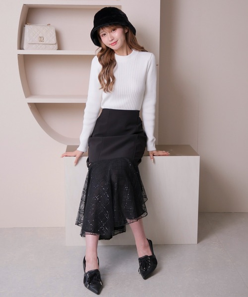 LIPSERVICE(リップサービス)の「プレートファーバケットハット(ハット・レディース・アイボリー/ブラック・FREE)」の7枚目の写真