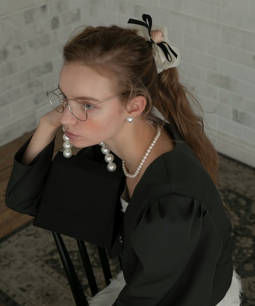 BONLECILL noir（ボンルシールノワール）の「【BONLECILL noir】ローズモチーフリボンシュシュ（シュシュ・レディース・アイボリー・FREE）」の5枚目の写真