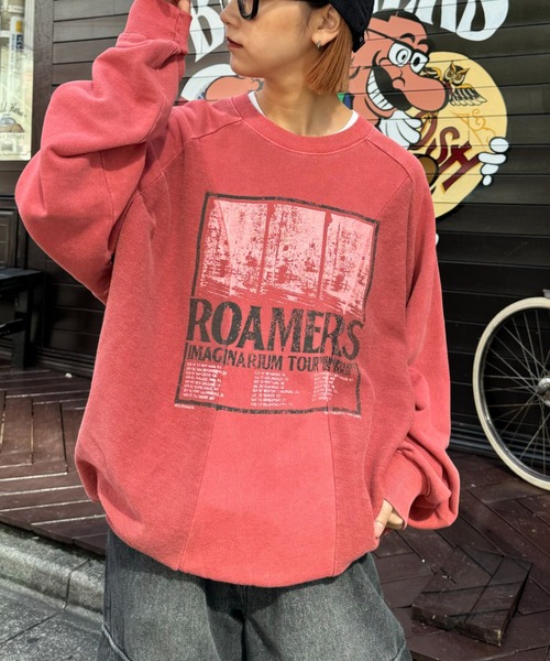 SOUNDSGOOOOD(サウンズグッド)の「ヴィンテージプリント切り替えスウェット(スウェット・メンズ・レッド/チャコール・ONE SIZE)」の2枚目の写真