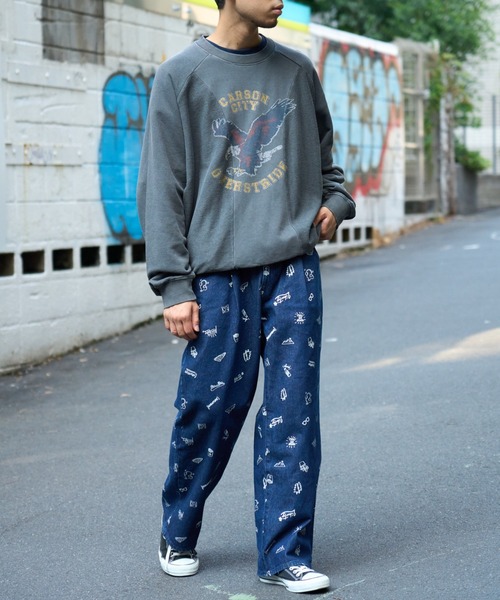 SOUNDSGOOOOD(サウンズグッド)の「ヴィンテージプリント切り替えスウェット(スウェット・メンズ・レッド/チャコール・ONE SIZE)」の7枚目の写真