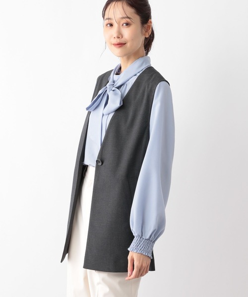 GLOBAL WORK（グローバルワーク）の「ウツクシルエットVネックジレ/140393（ベスト・レディース・チャコール/ブラック・FREE）」の4枚目の写真