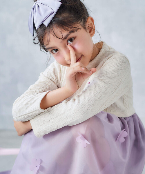 SLAP SLIP(スラップスリップ)の「お花付きキラキララメオーガンジースカートドッキングワンピース(80~140cm)(ワンピース・キッズ・オフホワイト/ベージュ・80cm/140cm/90cm/130cm/110cm/120cm/100cm)」の9枚目の写真