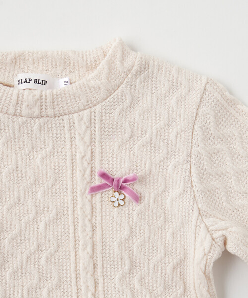 SLAP SLIP(スラップスリップ)の「お花付きキラキララメオーガンジースカートドッキングワンピース(80~140cm)(ワンピース・キッズ・オフホワイト/ベージュ・80cm/140cm/90cm/130cm/110cm/120cm/100cm)」の14枚目の写真