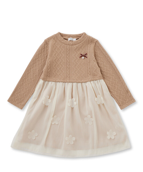 SLAP SLIP(スラップスリップ)の「お花付きキラキララメオーガンジースカートドッキングワンピース(80~140cm)(ワンピース・キッズ・オフホワイト/ベージュ・80cm/140cm/90cm/130cm/110cm/120cm/100cm)」の17枚目の写真