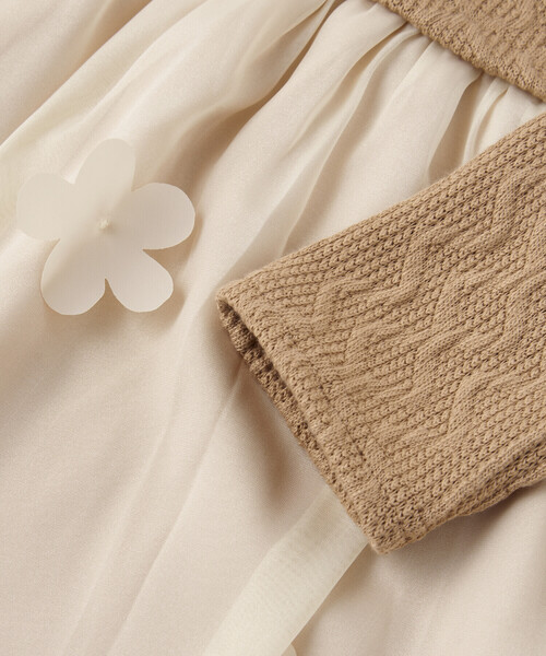 SLAP SLIP(スラップスリップ)の「お花付きキラキララメオーガンジースカートドッキングワンピース(80~140cm)(ワンピース・キッズ・オフホワイト/ベージュ・80cm/140cm/90cm/130cm/110cm/120cm/100cm)」の21枚目の写真