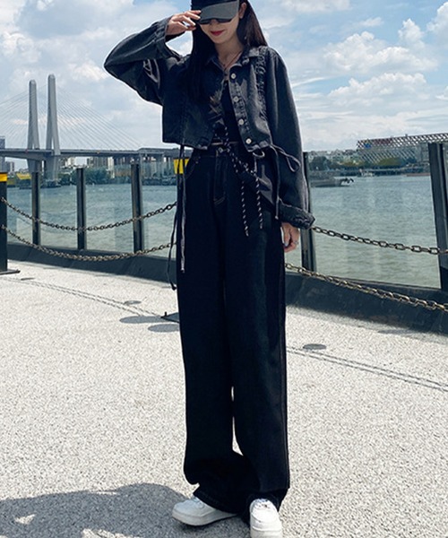 aimoha(アイモハ)の「ハイウェストデニムパンツ(デニムパンツ・レディース・ライトブルー/ブラック/ブルー/ベージュ/ホワイト・SMALL/MEDIUM/LARGE)」の7枚目の写真
