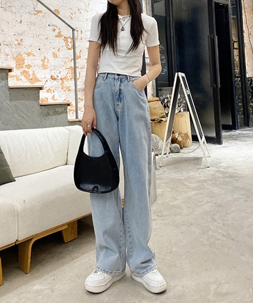 aimoha(アイモハ)の「ハイウェストデニムパンツ(デニムパンツ・レディース・ライトブルー/ブラック/ブルー/ベージュ/ホワイト・SMALL/MEDIUM/LARGE)」の8枚目の写真